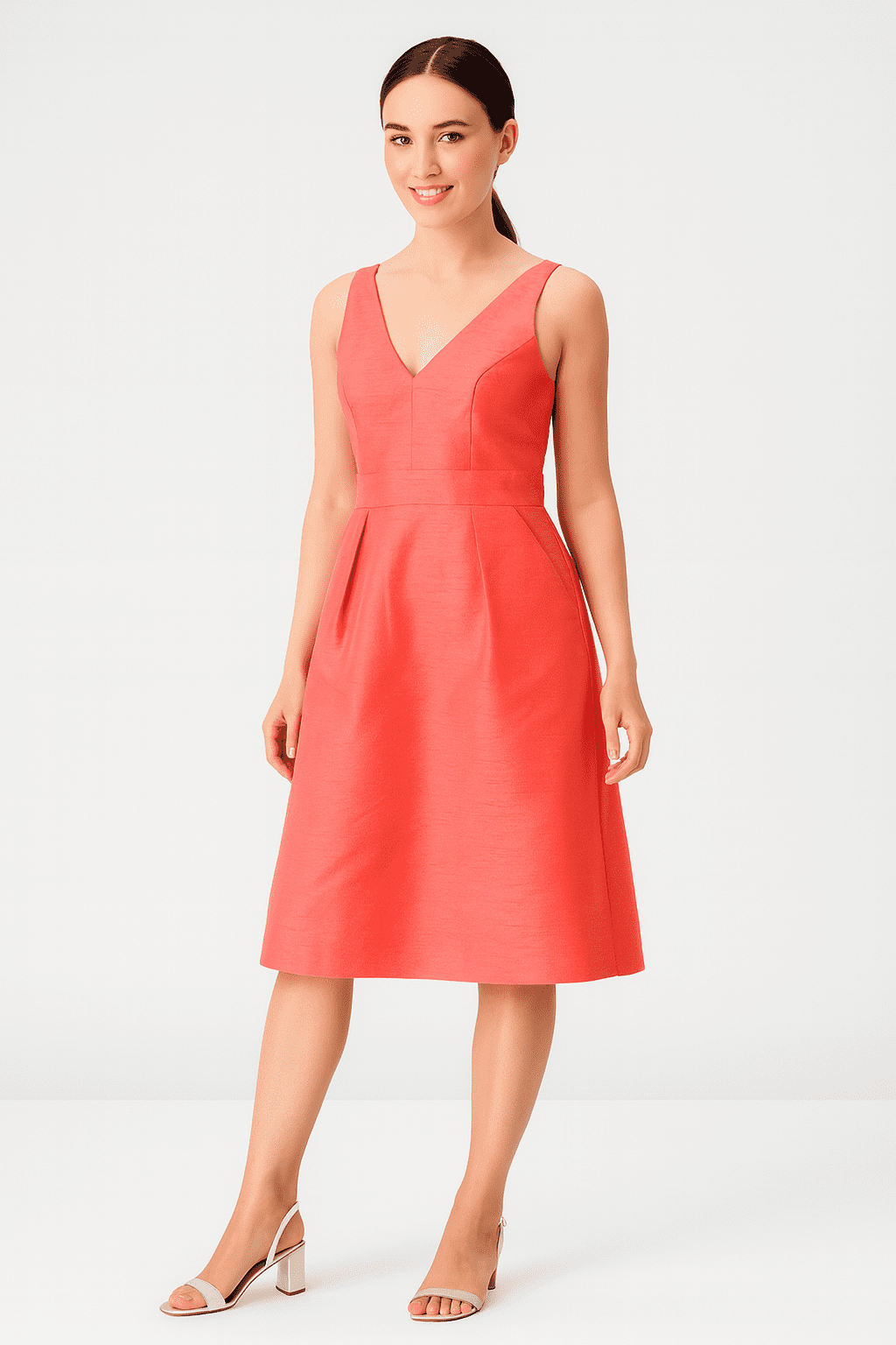 Banded Empire Dupioni A line Dress - Image 2