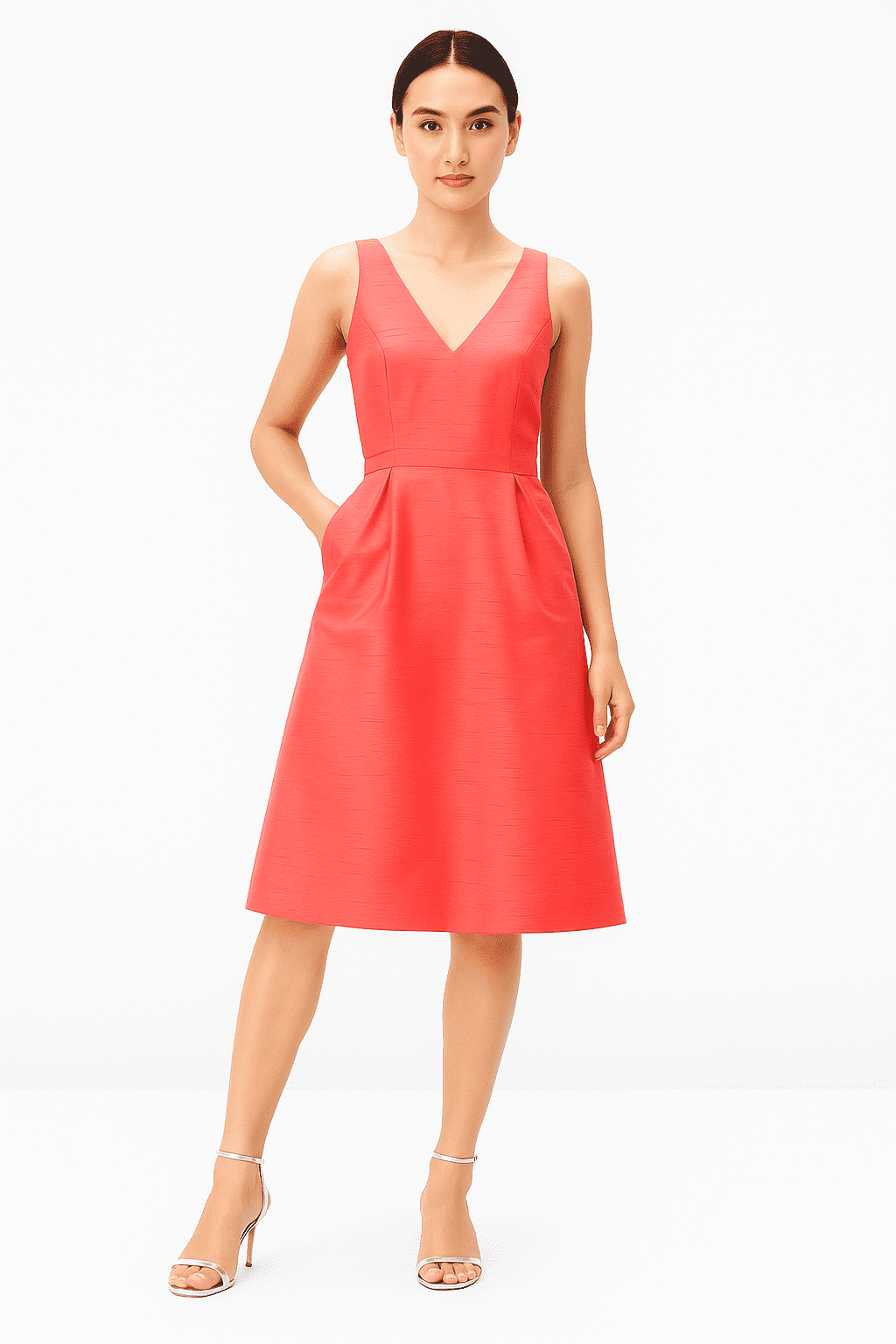 Banded Empire Dupioni A line Dress