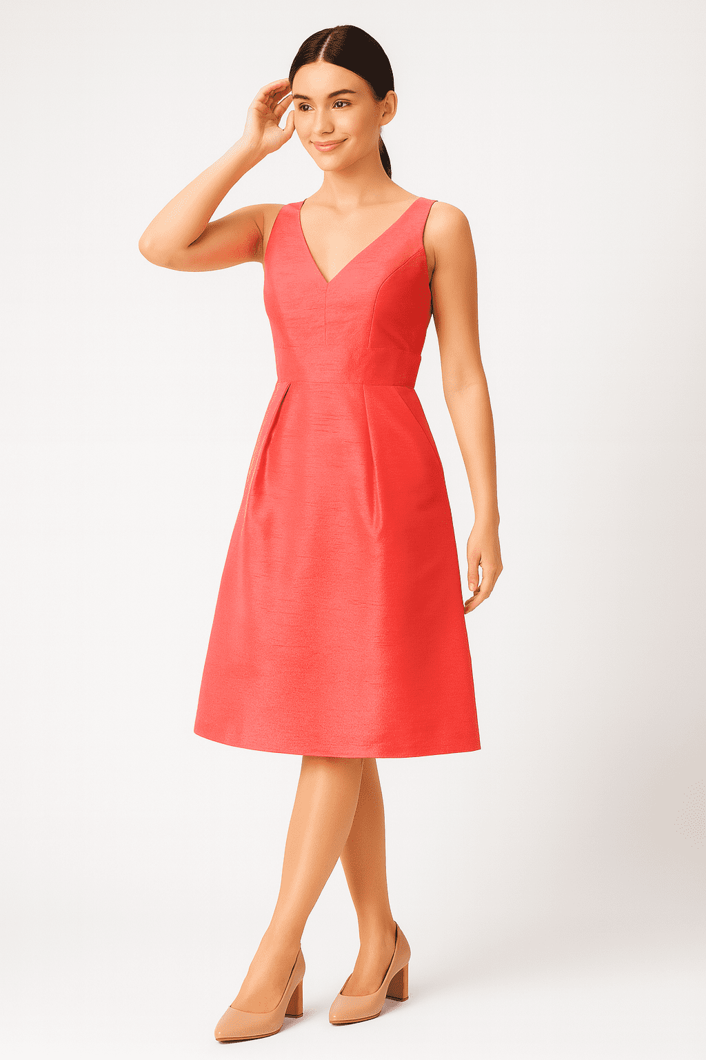Banded Empire Dupioni A line Dress - Image 4