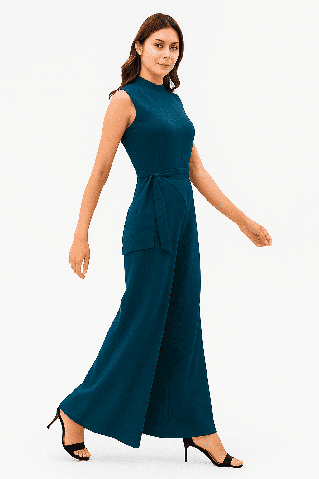 Sash Tie Jersey Jumpsuit - Image 4