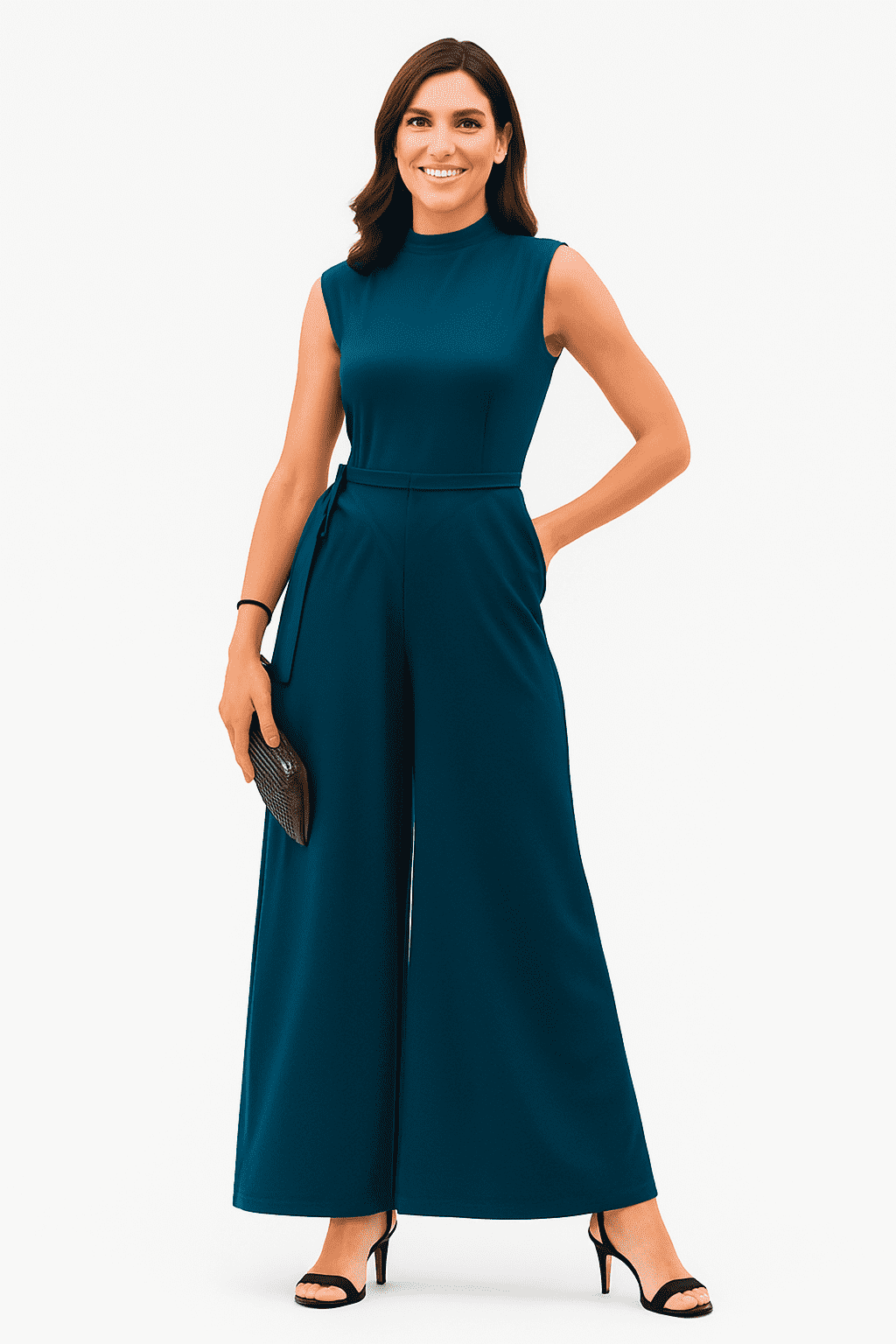 Sash Tie Jersey Jumpsuit