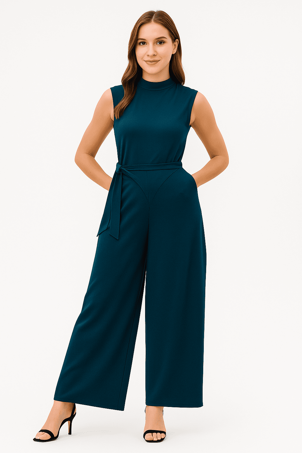 Sash Tie Jersey Jumpsuit - Image 2