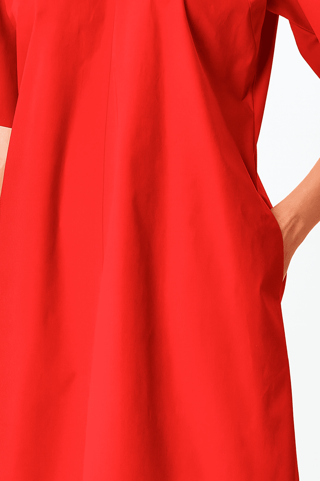 Bow Tie Front Cotton Poplin Dress - Image 4